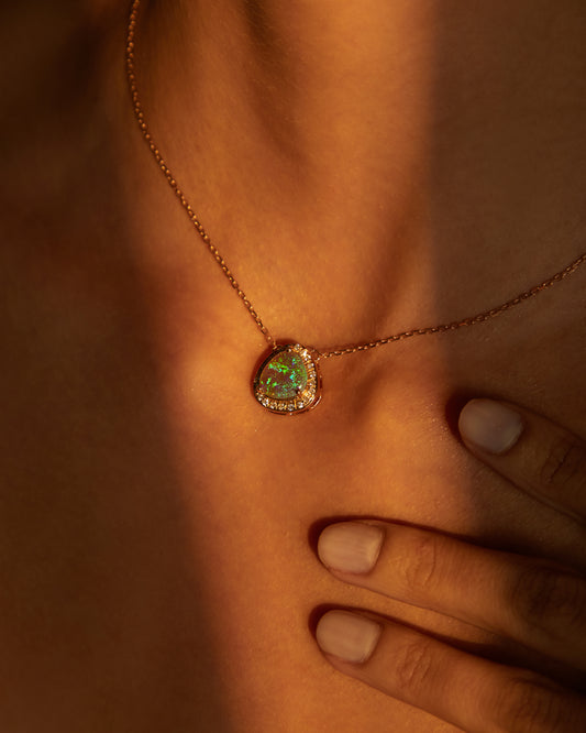 Semi black opal pendant