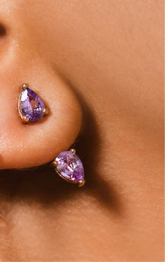 Pink Sapphire studs