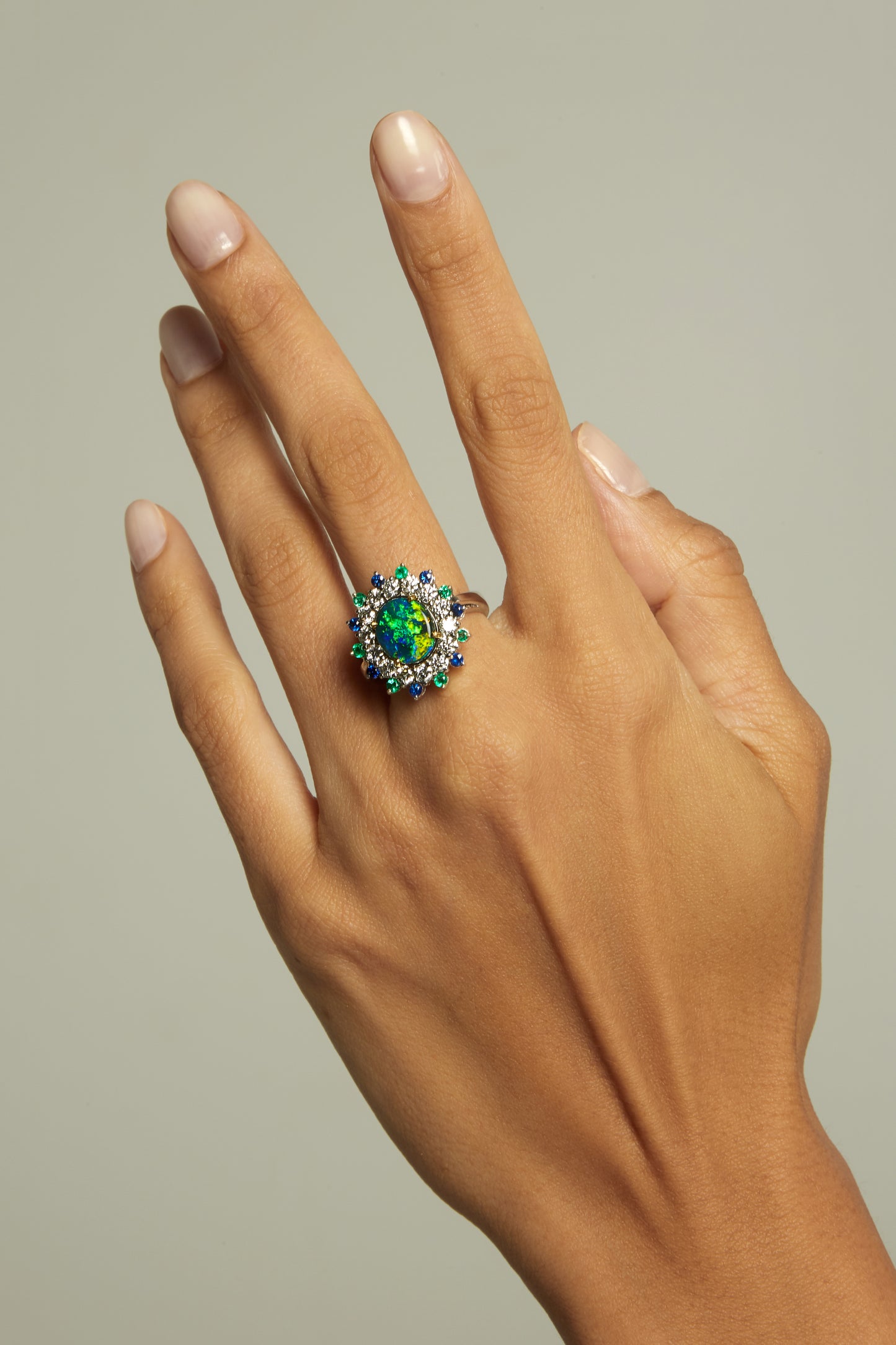 Black opal ring