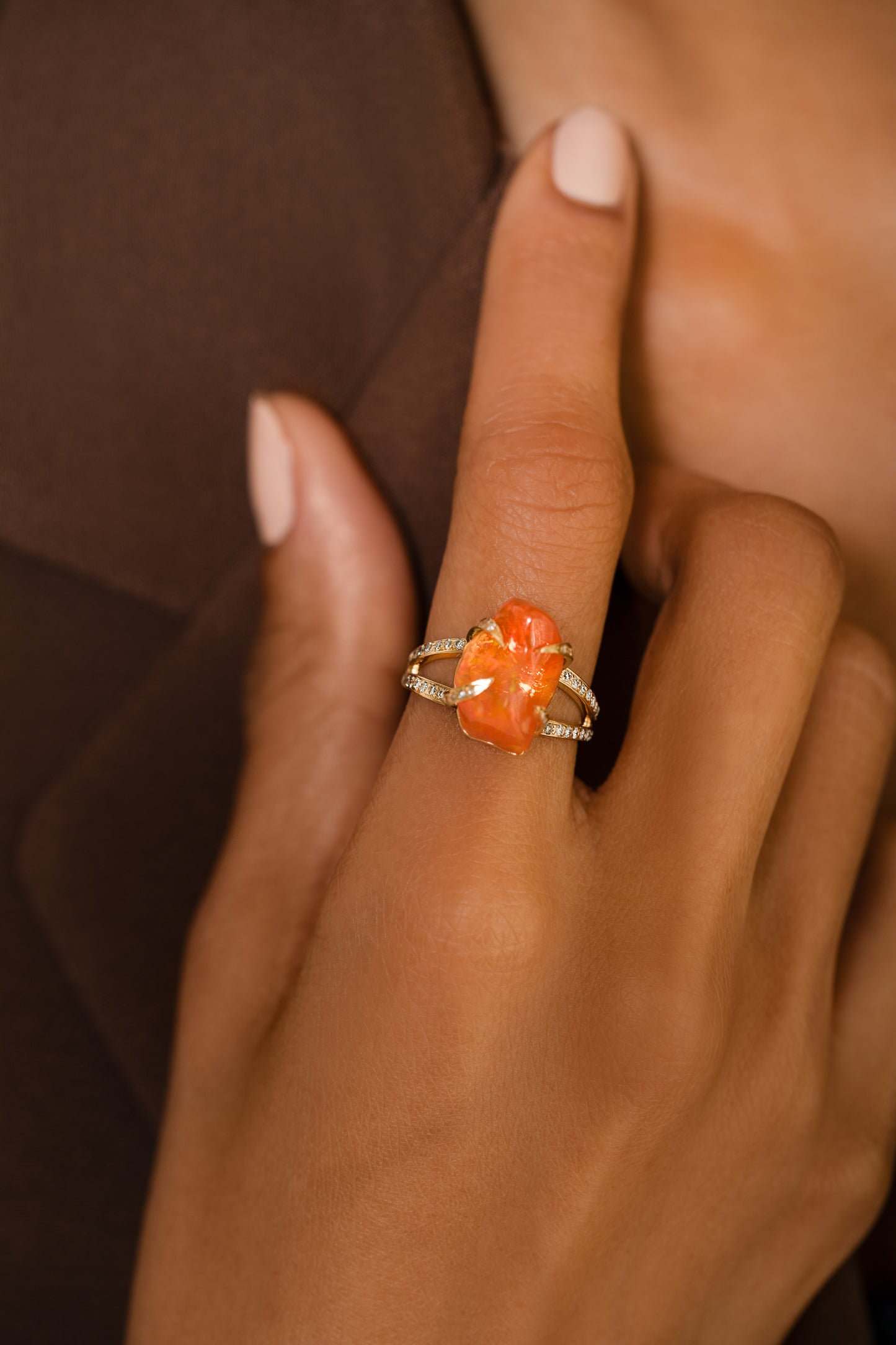 Mexican fire Opal ring