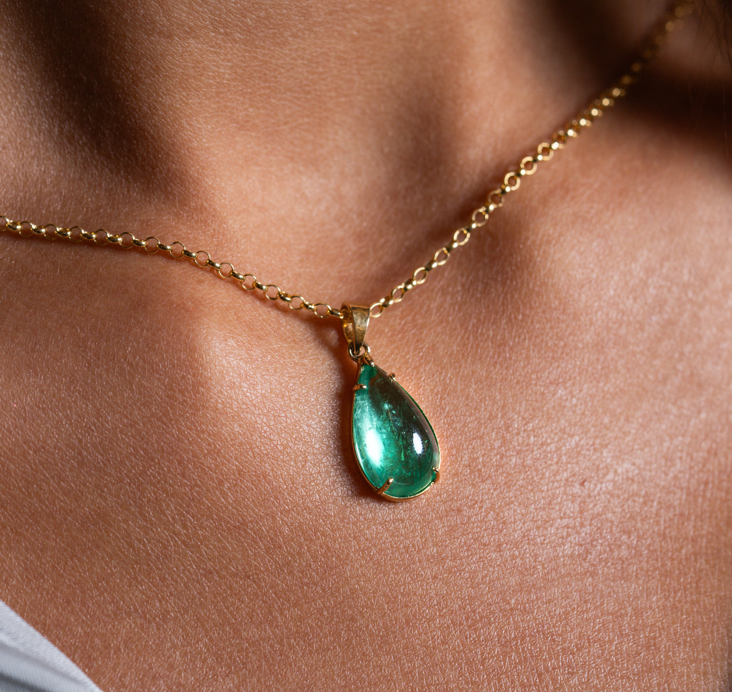 Colombian emerald charm