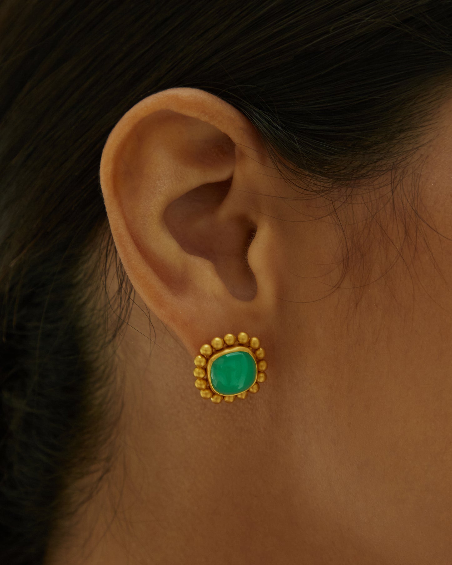 Chrysoprase bubbles earrings