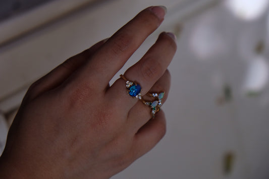 Australian black opal with chinese writing pattern