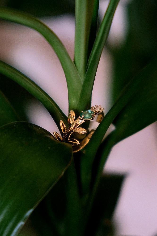 olive leaf ring